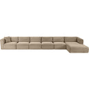 Meridian Shaggy Taupe Corduroy Performance Fabric Modular Sectional IMAGE 6