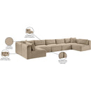 Meridian Shaggy Taupe Corduroy Performance Fabric Modular Sectional IMAGE 13