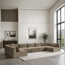 Meridian Shaggy Taupe Corduroy Performance Fabric Modular Sectional IMAGE 2