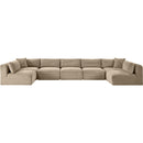 Meridian Shaggy Taupe Corduroy Performance Fabric Modular Sectional IMAGE 3