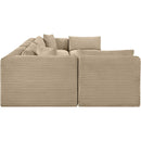 Meridian Shaggy Taupe Corduroy Performance Fabric Modular Sectional IMAGE 4