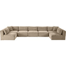 Meridian Shaggy Taupe Corduroy Performance Fabric Modular Sectional IMAGE 6