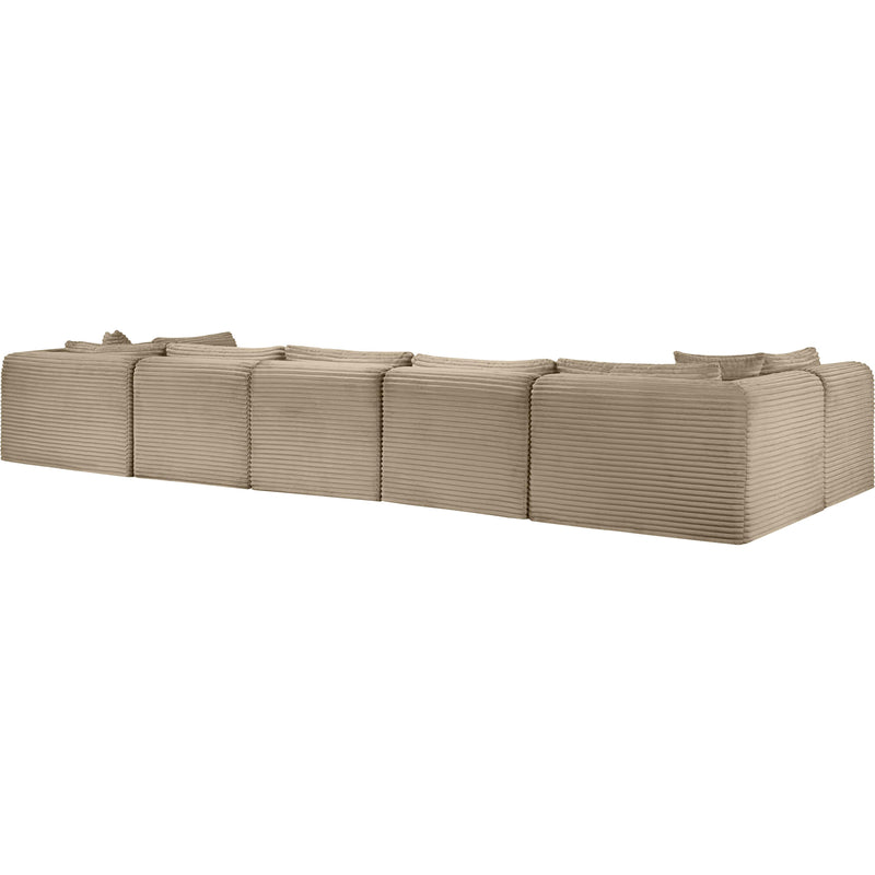 Meridian Shaggy Taupe Corduroy Performance Fabric Modular Sectional IMAGE 7