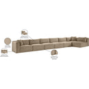 Meridian Shaggy Taupe Corduroy Performance Fabric Modular Sectional IMAGE 14