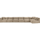 Meridian Shaggy Taupe Corduroy Performance Fabric Modular Sectional IMAGE 3