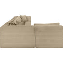 Meridian Shaggy Taupe Corduroy Performance Fabric Modular Sectional IMAGE 4