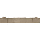 Meridian Shaggy Taupe Corduroy Performance Fabric Modular Sectional IMAGE 5