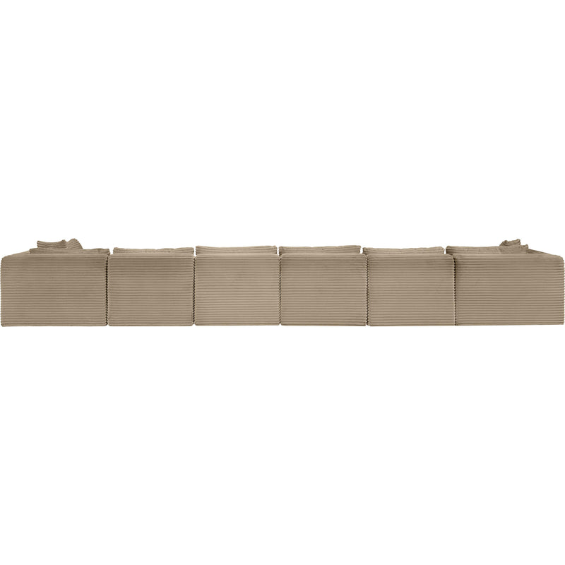 Meridian Shaggy Taupe Corduroy Performance Fabric Modular Sectional IMAGE 5