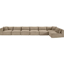 Meridian Shaggy Taupe Corduroy Performance Fabric Modular Sectional IMAGE 6