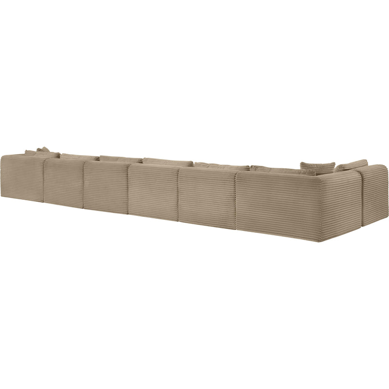 Meridian Shaggy Taupe Corduroy Performance Fabric Modular Sectional IMAGE 7