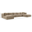 Meridian Shaggy Taupe Corduroy Performance Fabric Modular Sectional IMAGE 11