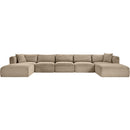 Meridian Shaggy Taupe Corduroy Performance Fabric Modular Sectional IMAGE 3