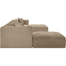 Meridian Shaggy Taupe Corduroy Performance Fabric Modular Sectional IMAGE 4
