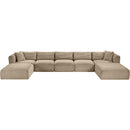 Meridian Shaggy Taupe Corduroy Performance Fabric Modular Sectional IMAGE 6