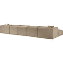 Meridian Shaggy Taupe Corduroy Performance Fabric Modular Sectional IMAGE 7