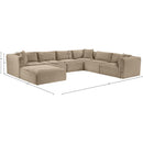 Meridian Shaggy Taupe Corduroy Performance Fabric Modular Sectional IMAGE 13