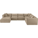 Meridian Shaggy Taupe Corduroy Performance Fabric Modular Sectional IMAGE 6