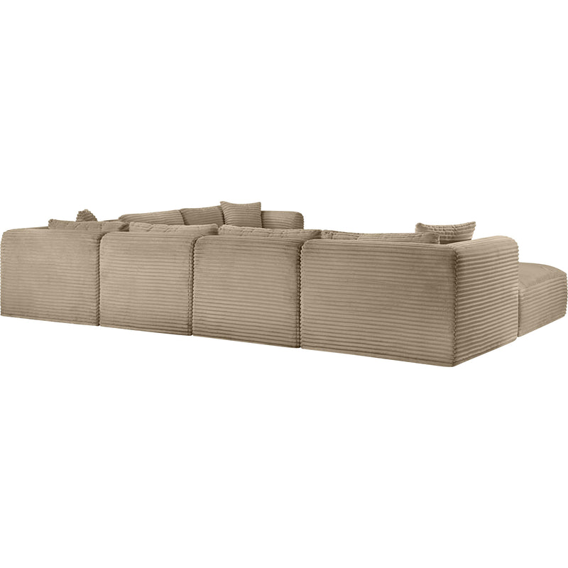 Meridian Shaggy Taupe Corduroy Performance Fabric Modular Sectional IMAGE 7