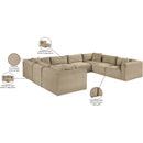 Meridian Shaggy Taupe Corduroy Performance Fabric Modular Sectional IMAGE 14