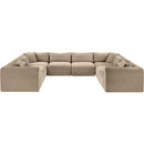 Meridian Shaggy Taupe Corduroy Performance Fabric Modular Sectional IMAGE 3