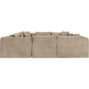 Meridian Shaggy Taupe Corduroy Performance Fabric Modular Sectional IMAGE 4