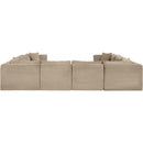 Meridian Shaggy Taupe Corduroy Performance Fabric Modular Sectional IMAGE 5