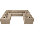 Meridian Shaggy Taupe Corduroy Performance Fabric Modular Sectional IMAGE 6