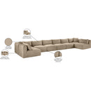 Meridian Shaggy Taupe Corduroy Performance Fabric Modular Sectional IMAGE 13
