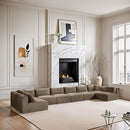 Meridian Shaggy Taupe Corduroy Performance Fabric Modular Sectional IMAGE 2