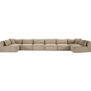Meridian Shaggy Taupe Corduroy Performance Fabric Modular Sectional IMAGE 3