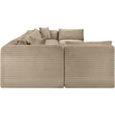 Meridian Shaggy Taupe Corduroy Performance Fabric Modular Sectional IMAGE 4