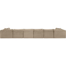 Meridian Shaggy Taupe Corduroy Performance Fabric Modular Sectional IMAGE 5