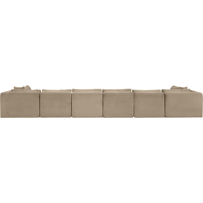 Meridian Shaggy Taupe Corduroy Performance Fabric Modular Sectional IMAGE 5
