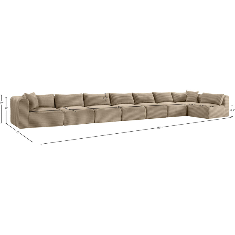 Meridian Shaggy Taupe Corduroy Performance Fabric Modular Sectional IMAGE 13