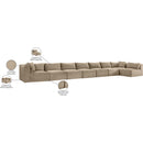 Meridian Shaggy Taupe Corduroy Performance Fabric Modular Sectional IMAGE 14
