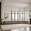 Meridian Shaggy Taupe Corduroy Performance Fabric Modular Sectional IMAGE 2