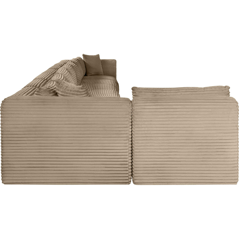 Meridian Shaggy Taupe Corduroy Performance Fabric Modular Sectional IMAGE 4