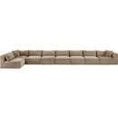 Meridian Shaggy Taupe Corduroy Performance Fabric Modular Sectional IMAGE 6