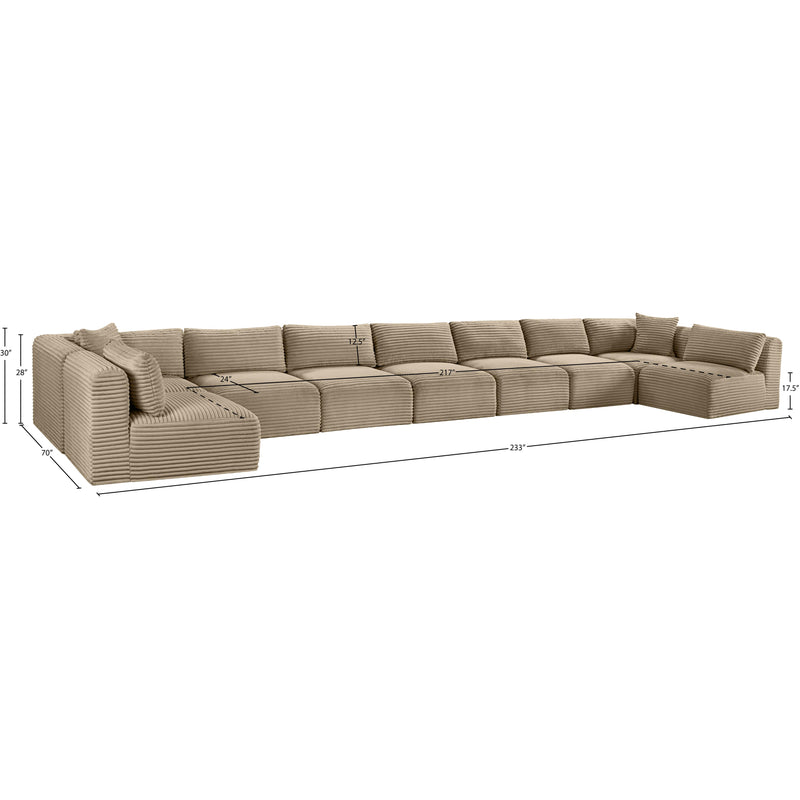 Meridian Shaggy Taupe Corduroy Performance Fabric Modular Sectional IMAGE 12