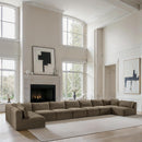 Meridian Shaggy Taupe Corduroy Performance Fabric Modular Sectional IMAGE 2