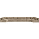 Meridian Shaggy Taupe Corduroy Performance Fabric Modular Sectional IMAGE 3