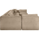 Meridian Shaggy Taupe Corduroy Performance Fabric Modular Sectional IMAGE 4