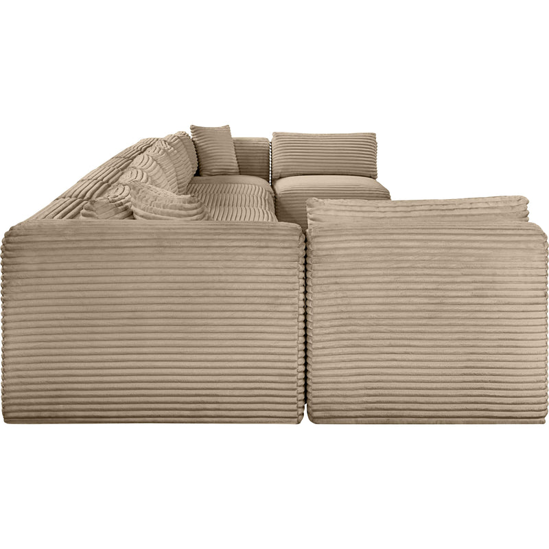 Meridian Shaggy Taupe Corduroy Performance Fabric Modular Sectional IMAGE 4