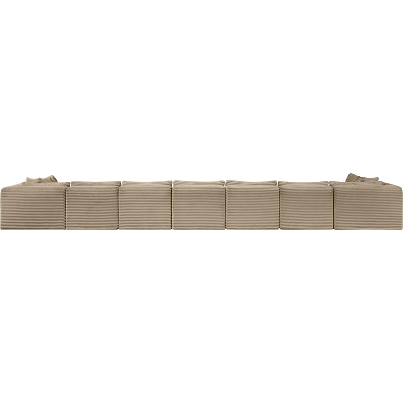 Meridian Shaggy Taupe Corduroy Performance Fabric Modular Sectional IMAGE 5