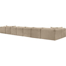 Meridian Shaggy Taupe Corduroy Performance Fabric Modular Sectional IMAGE 7