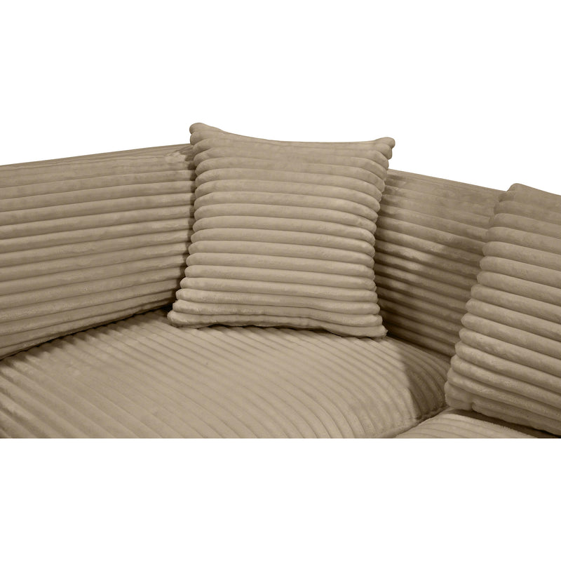Meridian Shaggy Taupe Corduroy Performance Fabric Modular Sectional IMAGE 9