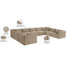 Meridian Shaggy Taupe Corduroy Performance Fabric Modular Sectional IMAGE 13