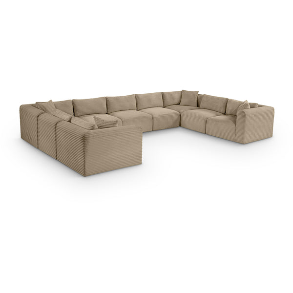 Meridian Shaggy Taupe Corduroy Performance Fabric Modular Sectional IMAGE 1