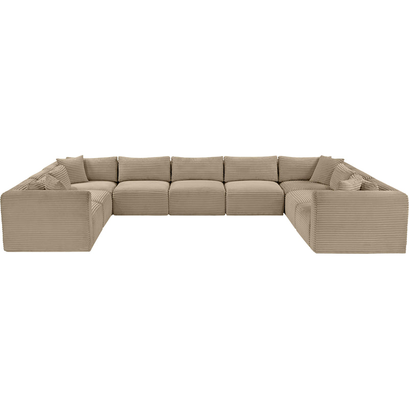 Meridian Shaggy Taupe Corduroy Performance Fabric Modular Sectional IMAGE 3