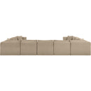 Meridian Shaggy Taupe Corduroy Performance Fabric Modular Sectional IMAGE 4